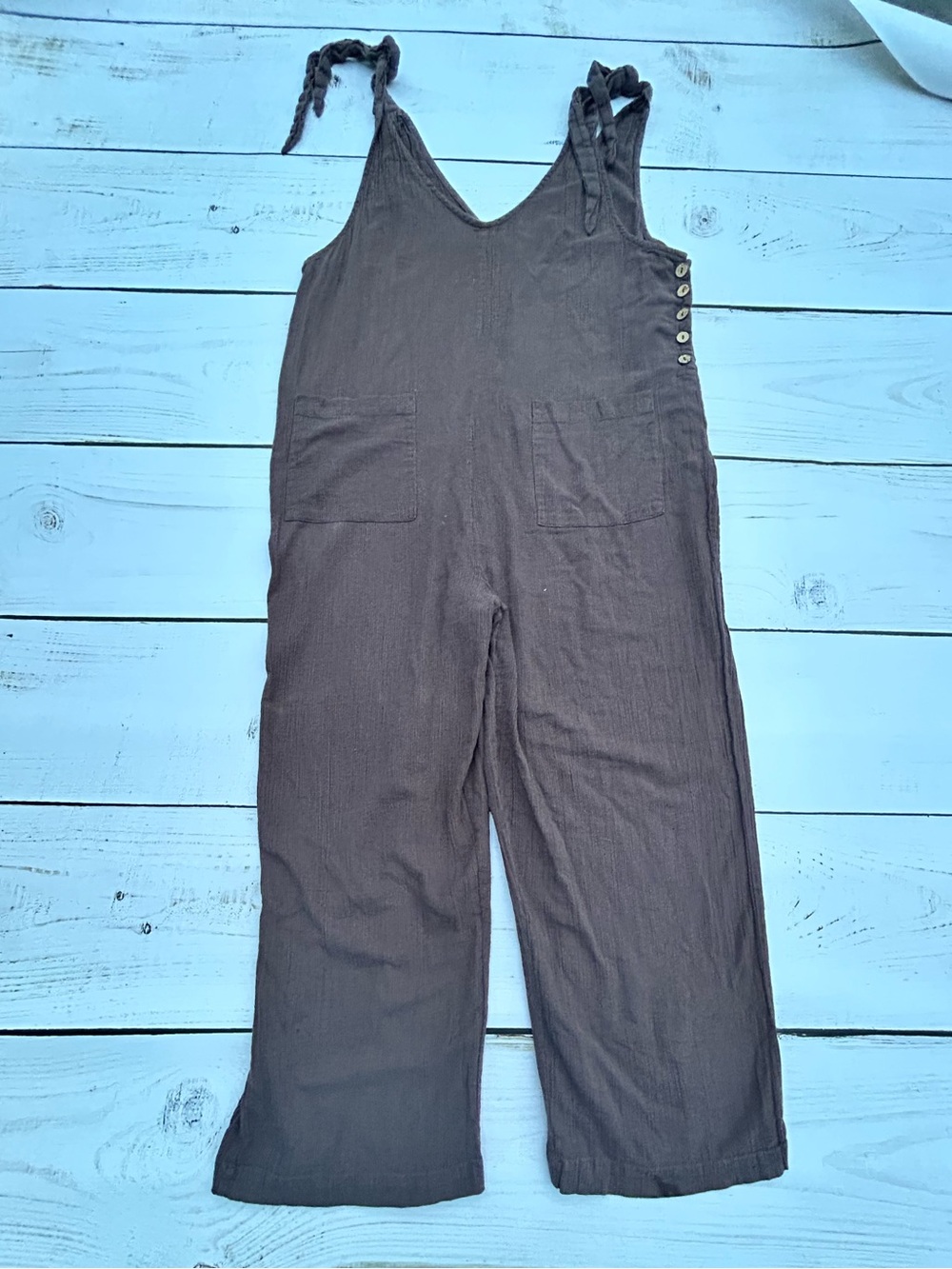 easel light Brown Wide-Leg Overalls
